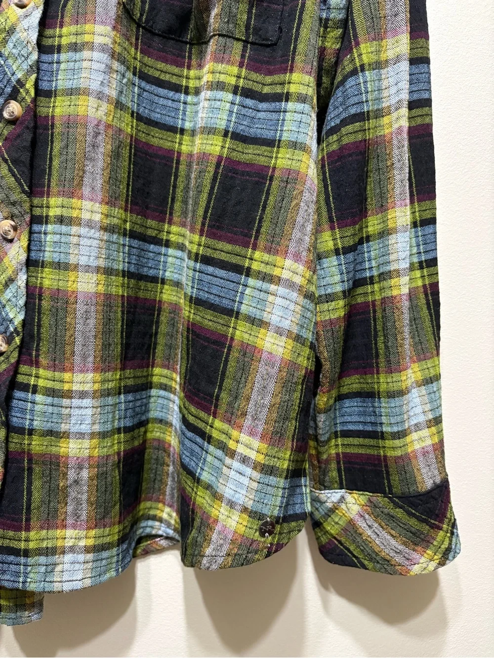 Northern Reflections Plaid Flannel Button Down Shirt Women’s Large Petite LP - Picture 4 of 8